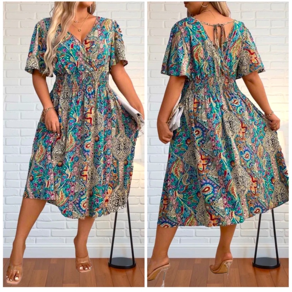 Brand New Plus Size (1X/14 but fits like 16) SHEIN Midi Dress